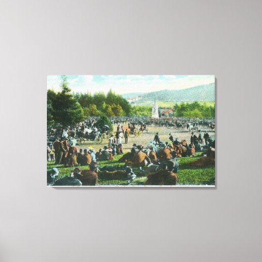 Blick auf die Menschenmengen im Golden Gate Park i Leinwanddruck (Vorderseite)