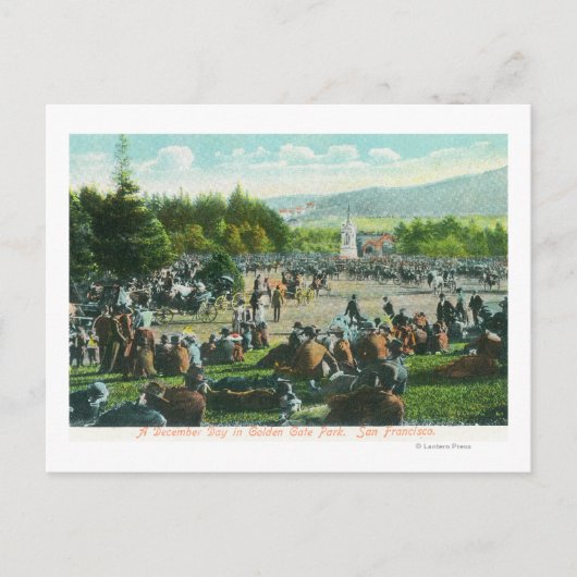 Blick auf die Menschenmengen im Golden Gate Park i Postkarte (Vorderseite)