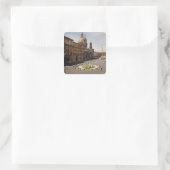 Blick auf die Piazza Quadratischer Aufkleber (Tasche)