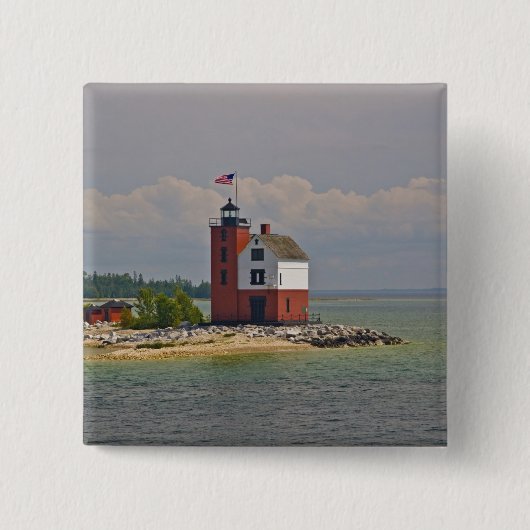 Blick auf die Round Island Light Station. Button (Vorderseite)