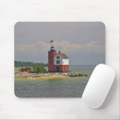 Blick auf die Round Island Light Station. Mousepad (Mit Mouse)