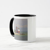 Blick auf die Round Island Light Station. Tasse (Vorderseite Links)