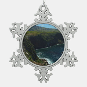 Blick auf die Santa Cruz Insel in Channel Islands Schneeflocken Zinn-Ornament