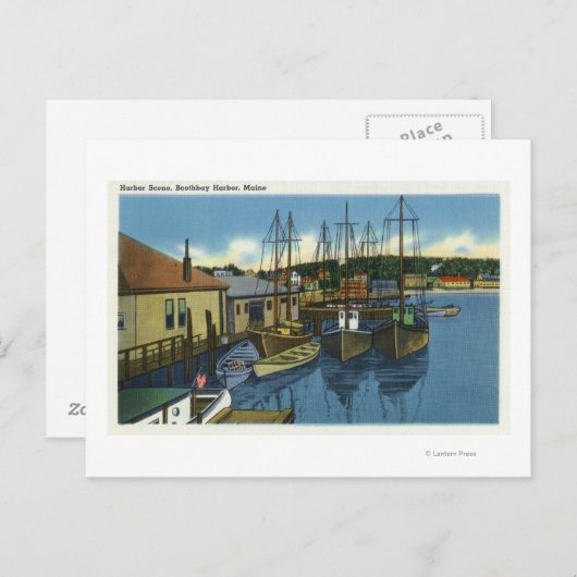 Blick auf die Segelboote im Hafen angedockt Postkarte (Vorne/Hinten)