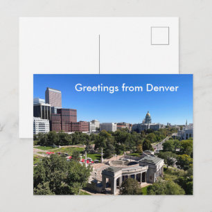 Blick auf die Skyline von Denver mit dem Capitol-G Postkarte