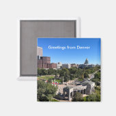 Blick auf die Skyline von Denver mit State Capitol Magnet (Vorderseite/Rückseite)