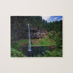 Blick auf die South Falls in Silver Falls Staat Pa Puzzle