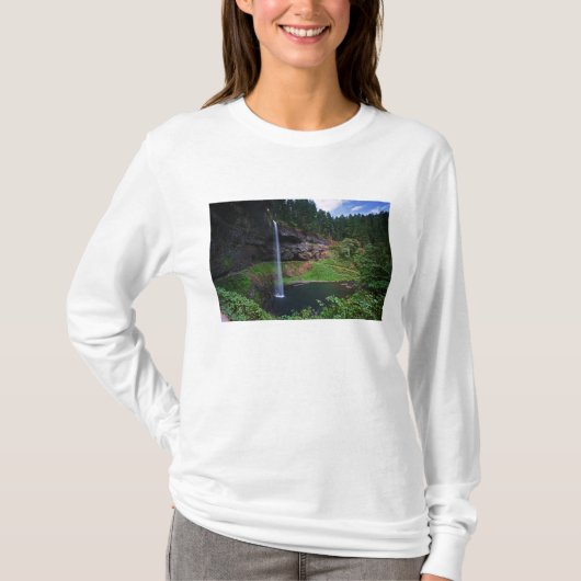 Blick auf die South Falls in Silver Falls Staat Pa T-Shirt (Vorderseite)