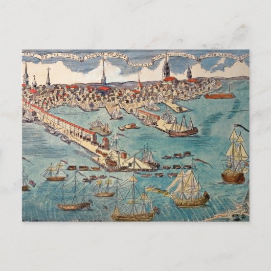 Blick auf die Stadt Boston Postkarte (Vorderseite)