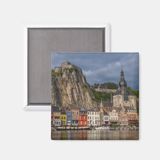 Blick auf die Stadt mit schönem Sonnenuntergang, B Magnet (Vorderseite/Rückseite)