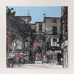 Blick auf die Stadt Pezenas Frankreich Puzzle