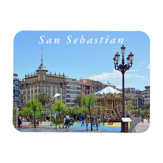 Blick auf die Stadt San Sebastian bei sonniger Zei Magnet (Horizontal)