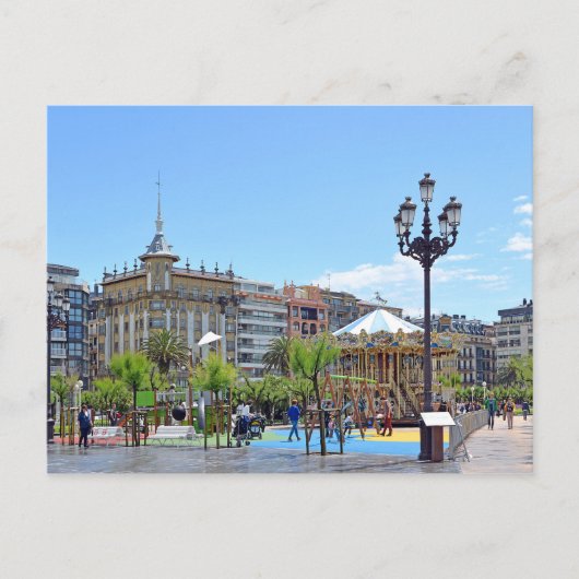 Blick auf die Stadt San Sebastian bei sonniger Zei Postkarte (Vorderseite)
