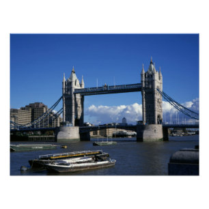 Blick auf die Tower Bridge aus den 1990er Jahren  Poster
