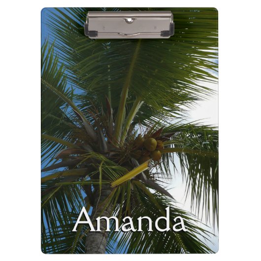 Blick auf die tropische Natur der Kokospalme Klemmbrett (Vorderseite)