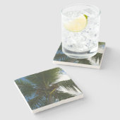 Blick auf die tropische Natur der Kokospalme Steinuntersetzer (Seitenansicht)