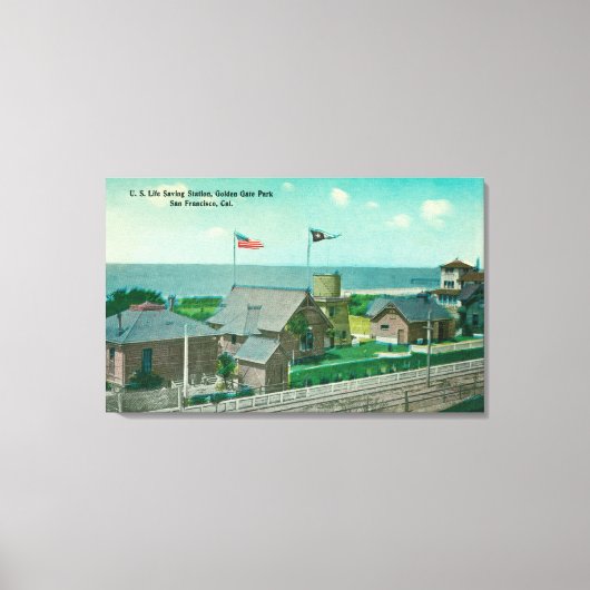 Blick auf die US Life Rettend Station, Golden Gate Leinwanddruck (Vorderseite)