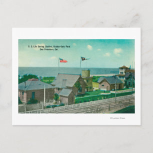 Blick auf die US Life Rettend Station, Golden Gate Postkarte