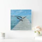 Blick auf die Wall-Uhr des Beach Life Ocean Quadratische Wanduhr (Zuhause)