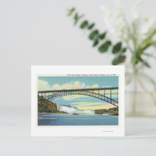 Blick auf die Wasserfallbrücke vor dem Zusammenbru Postkarte (Stehend Vorderseite)