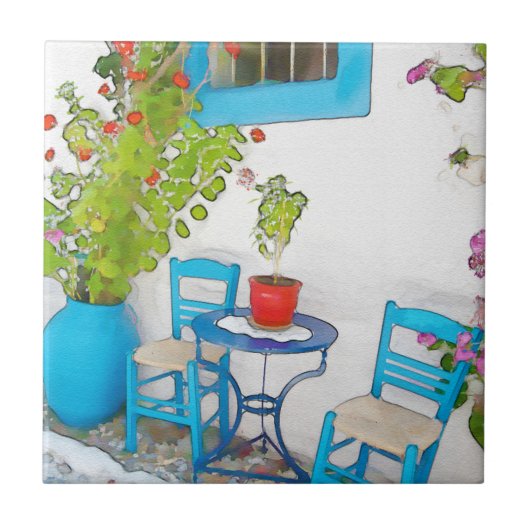 Blick auf die Wasserfarben Fliese (Vorderseite)