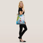 Blick auf die Wasserfarben Tasche (Am Model)
