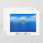 Blick auf die weiße Postkarte von Bora Bora (Vorne/Hinten)