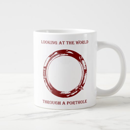 Blick auf die Welt durch eine Porthole 1 Farbe Jumbo-Tasse (Rechts)