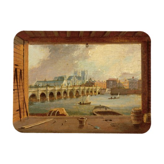 Blick auf die Westminster-Brücke (Öl auf Tafel) Magnet (Horizontal)