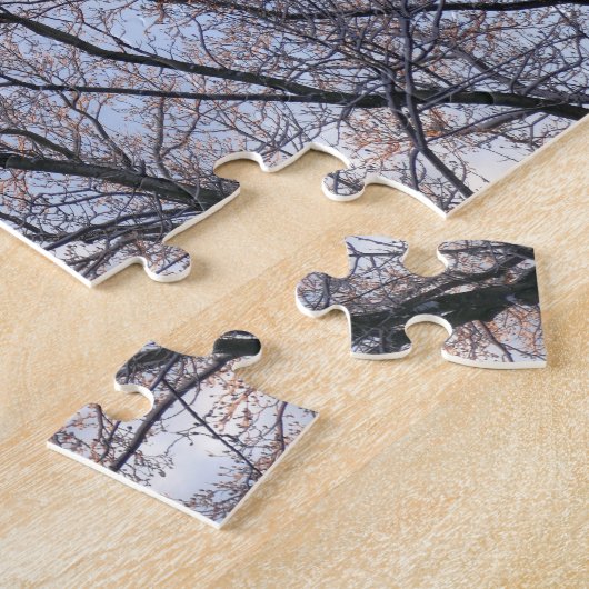 Blick auf die Wintermorgendliche Bäume Puzzle (Seite)