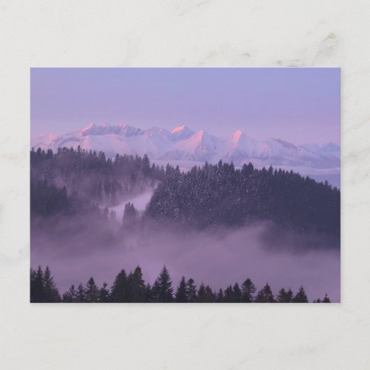 Blick auf die Wintertatra von Pieniny Postkarte (Vorderseite)