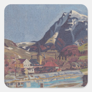 Blick auf Dolný Kubín von Arnold Peter Weisz Quadratischer Aufkleber