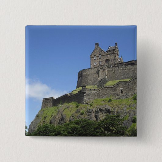 Blick auf Edinburgh Castle, Edinburgh, Schottland, Button (Vorderseite)