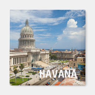 Blick auf ein Gebäude des Kapitols in Havanna, Kub Magnet