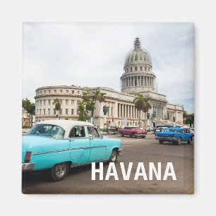 Blick auf ein Gebäude des Kapitols in Havanna, Kub Magnet