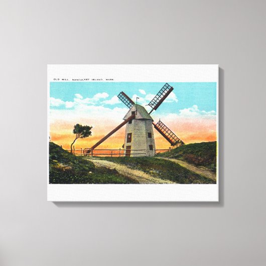 Blick auf eine alte Windmühle Leinwanddruck (Vorderseite)
