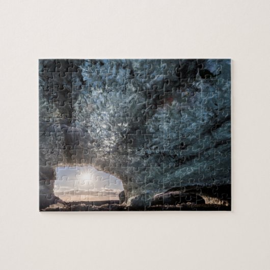 Blick auf eine Eishöhle, Island Puzzle (Horizontal)