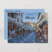Blick auf eine Straße in Gjirokaster Albanien Post Postkarte (Vorne/Hinten)