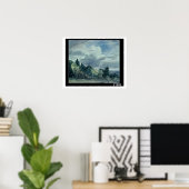 Blick auf eine weite Landschaft, mit Bäumen im Vor Poster (Heimbüro)