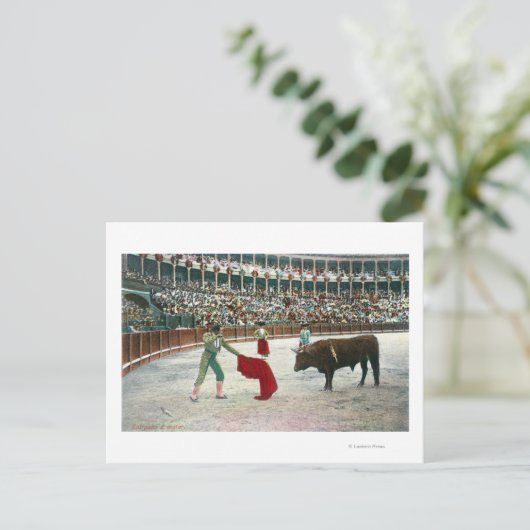 Blick auf einen Matador Über den Slay the BullSpan Postkarte (Stehend Vorderseite)