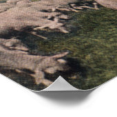 Blick auf einen Zeppelin Blimp über das Weideschaf Poster (Ecke)