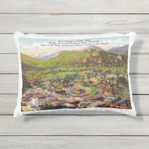 Blick auf Estes Park Colorado Vintage Kissen Für Draußen