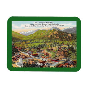 Blick auf Estes Park Colorado Vintage Magnet