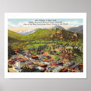 Blick auf Estes Park Colorado Vintage Poster