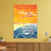 Blick auf Float-Flugzeug in Luft- und Wasserplakat Leinwanddruck (Insitu (Wohnzimmer))
