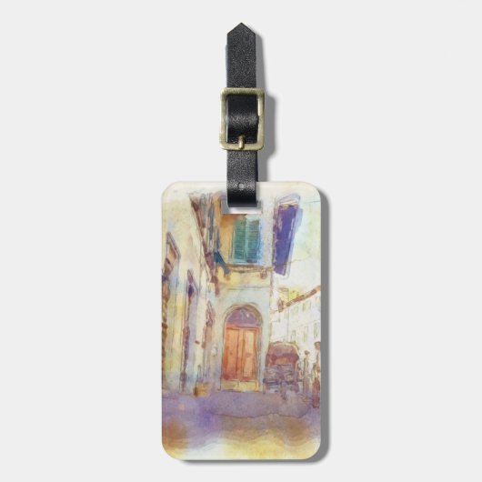 Blick auf Florenz in künstlerischer Aquarell Gepäckanhänger (Vorderseite vertikal)