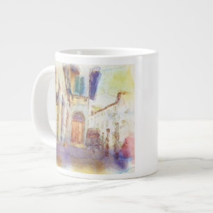 Blick auf Florenz in künstlerischer Aquarell Jumbo-Tasse