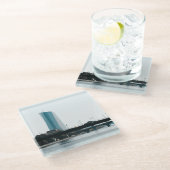 Blick auf Frankfurt Glasuntersetzer (Schrägansicht)