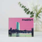 Blick auf Frankfurt & Pink Sky Postkarte (Stehend Vorderseite)