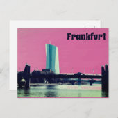 Blick auf Frankfurt & Pink Sky Postkarte (Vorne/Hinten)